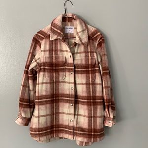 🍁🍂Fall Shacket - pink - cream plaid